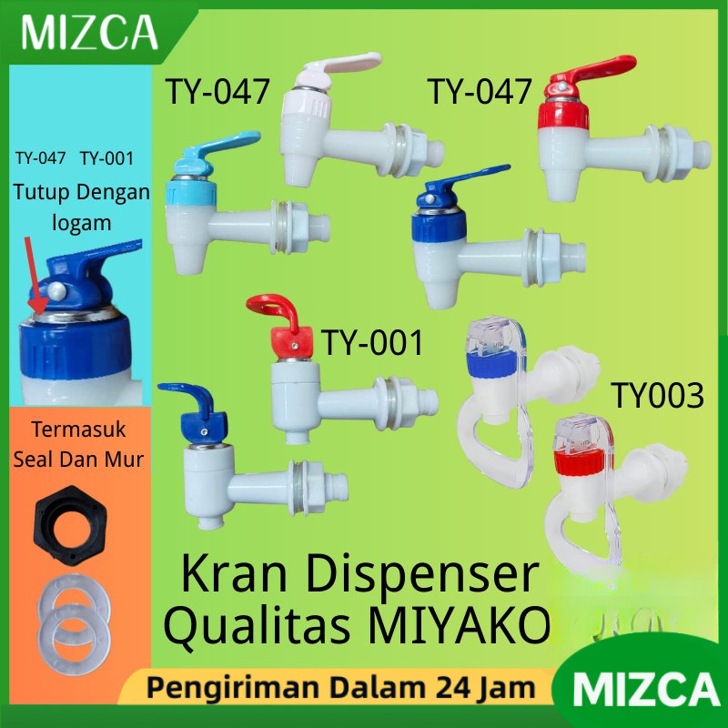 MIZCA Kran Dispenser Keran Plastik Taps Keran Air Minum Pencetan Galon MIYAKO plus Seal Dan Mur