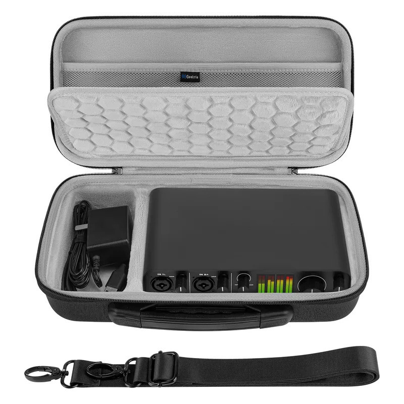Geekria Audio Interface Carrying Case, Hard Shell Travel Bag Compatible with MOTU M2 / M4, M-Audio M