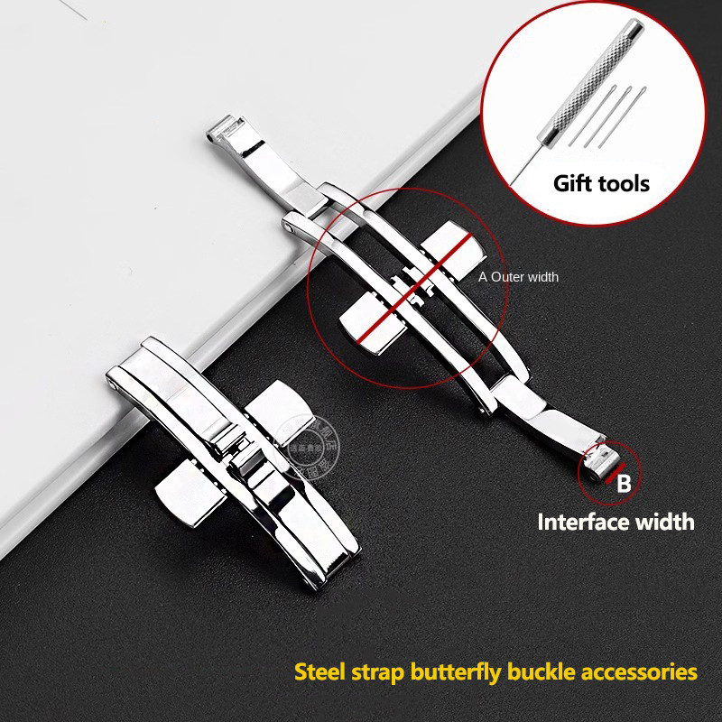 For Longines Butterfly Buckle Master Magnificent Jialan L4 Series Stainless Steel Wat Buckle Men and