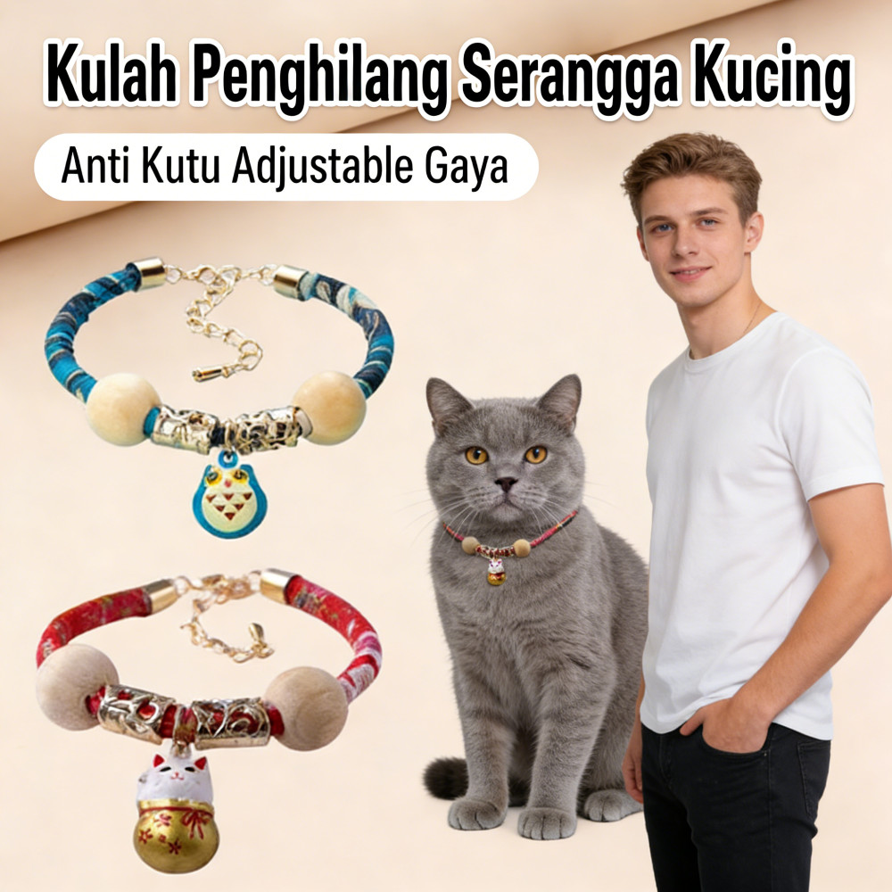 Gaya Jepang Aesthetic Kutu Lonceng Anti Kucing Ampuh Collar Lonceng Anjing Kalung