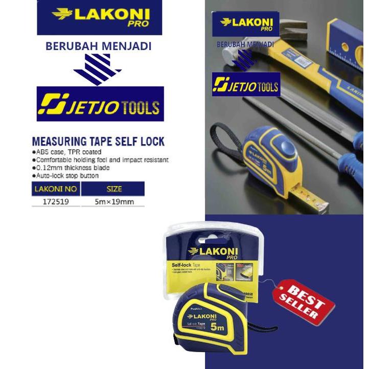 Meteran otomatis / Measuring Tape Self Lock 5 M Lakoni Pro 172519