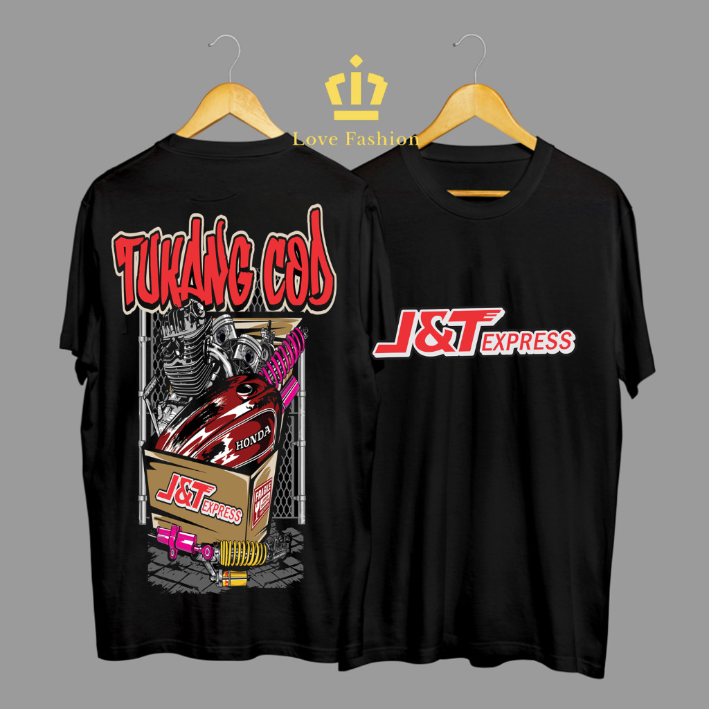 Kaos Tshirt Baju Distro Tukang COD JNT Express Honda Paket Premium Terbaru
