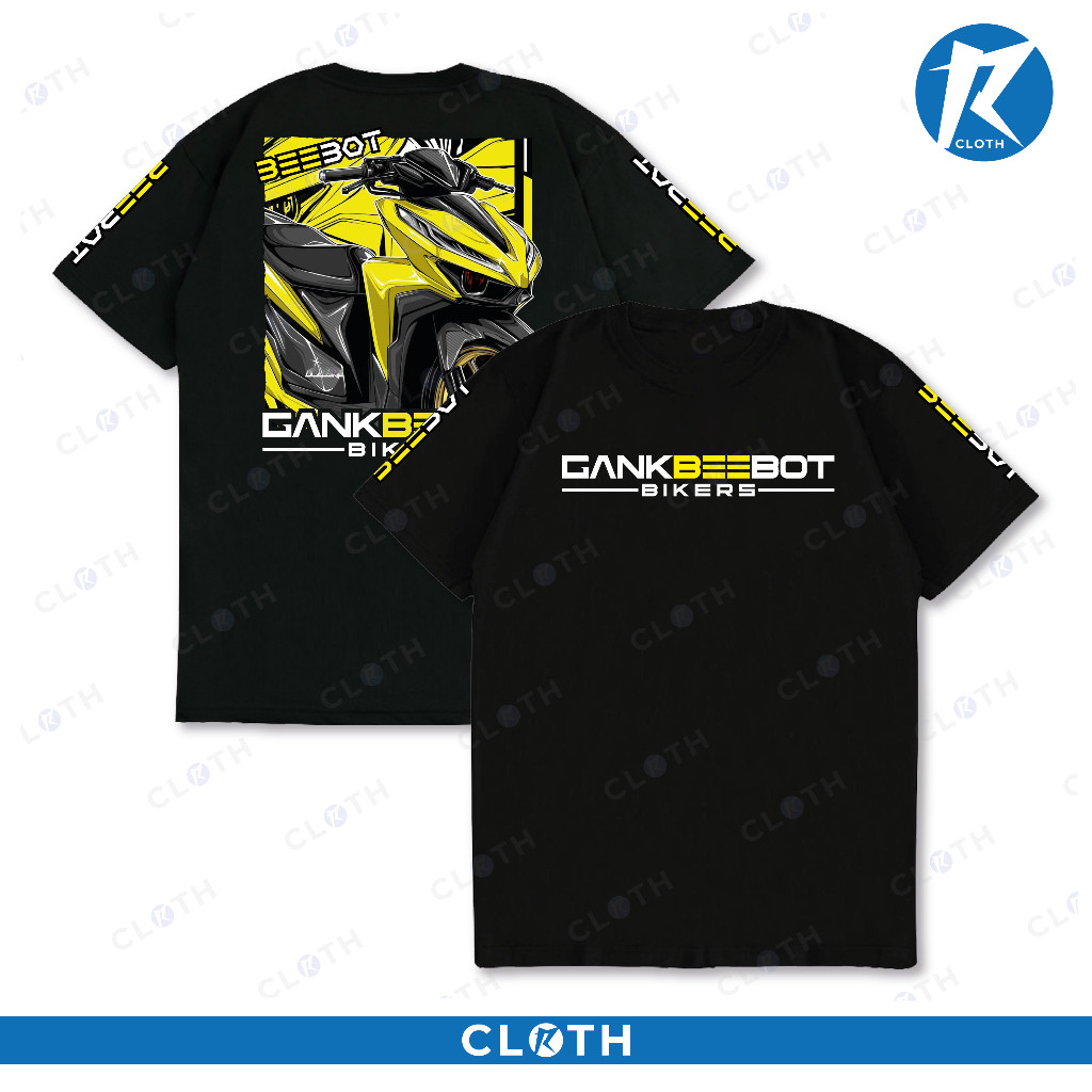 T-Shirt Kaos Gank Beebot Bikers Beebot Automotive Riders Biled Combed