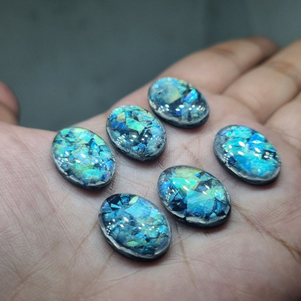 Batu kalimaya banten full jarong pelangi RS / tidak asli buatan