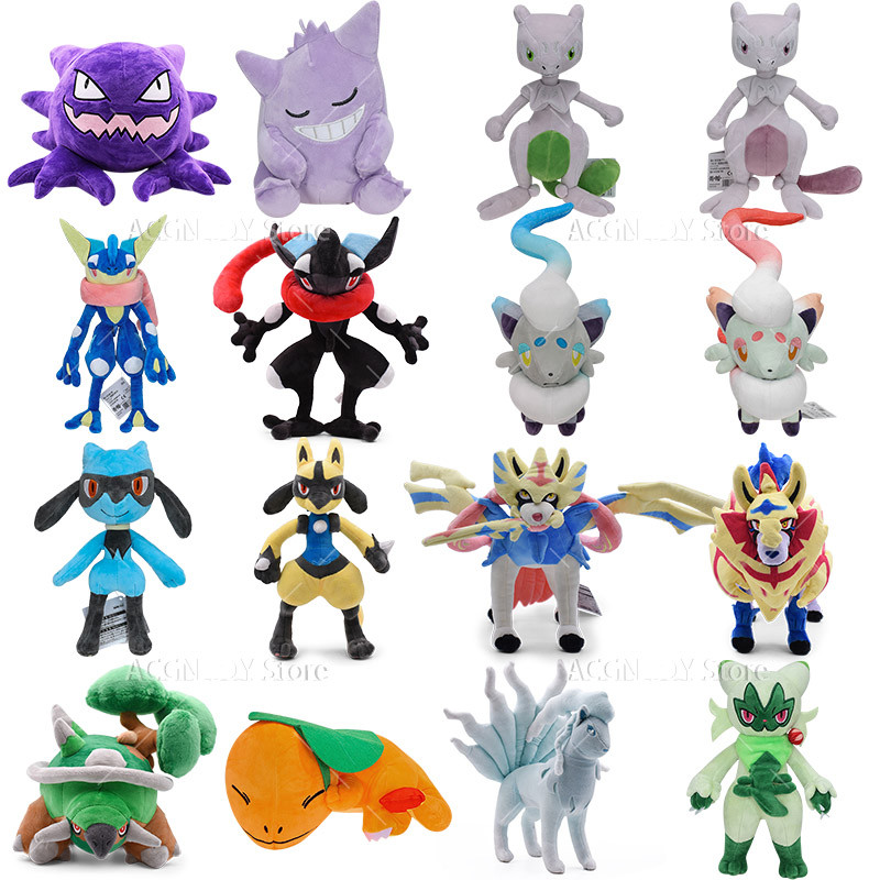 16 Styles Pokemon Plush Gengar Shiny Mewtwo Greninja Lucario Zacian Torterra Haunter Alolan Ninetale