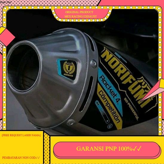KNALPOT NORIFUMI ROKET 4 KOMPETISI PNP KLX150/BF CRF150L D-TRACKER & WR155R