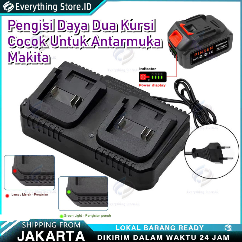 Charger Makita Lithium Bor 21V Charger Adaptor Casan Cas Baterai Cordless Nagawa Bor Impact Wrench K