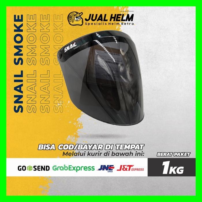 Kaca Helm Bogo Snail F19A ( Helm Cargloss / Retro / Klasik / Visor ) - Smoke
