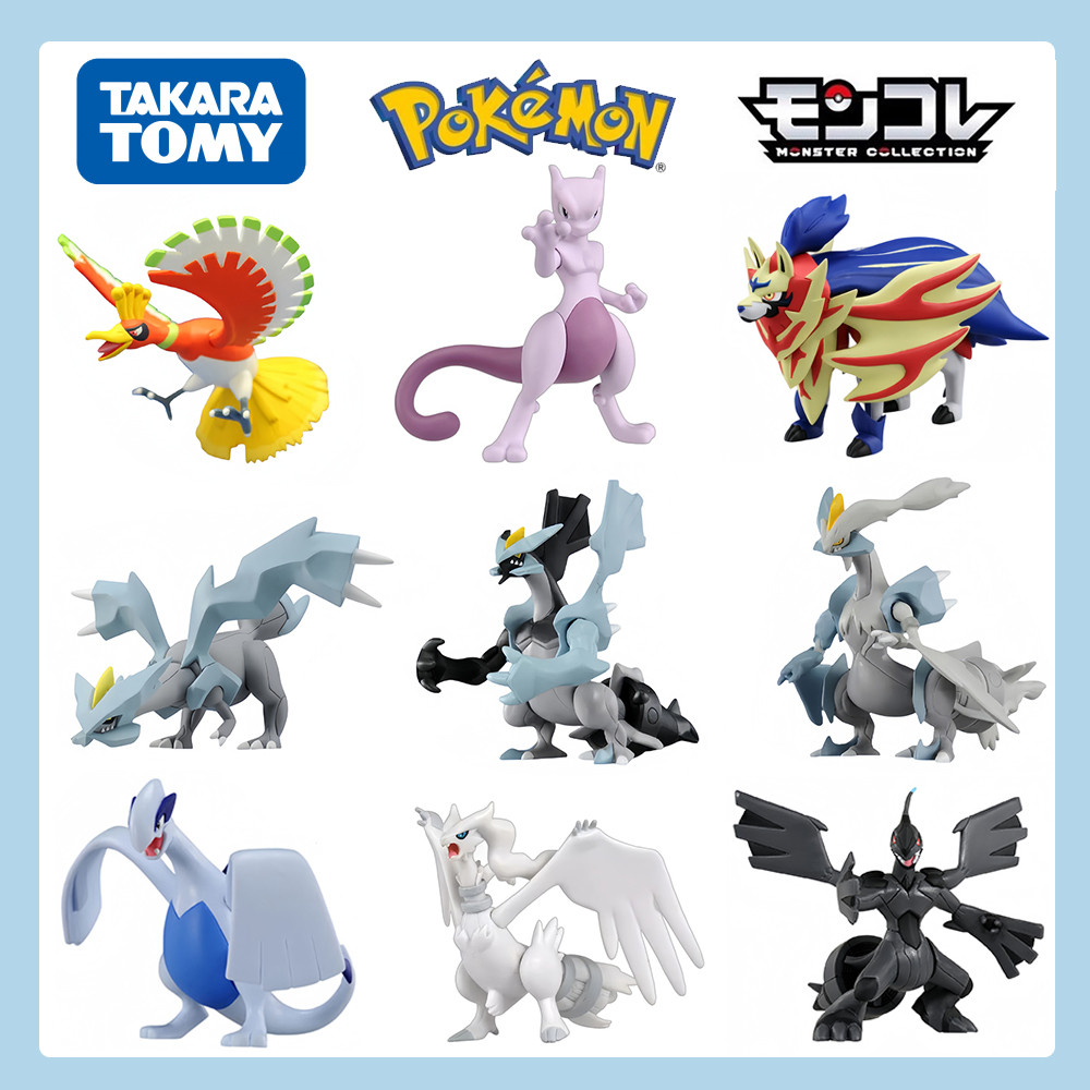 Original Pokemon Mewtwo Kyurem Figures Toy Reshiram Zekrom Zacian Zamazenta Lugia PVC Statue Doll Ge