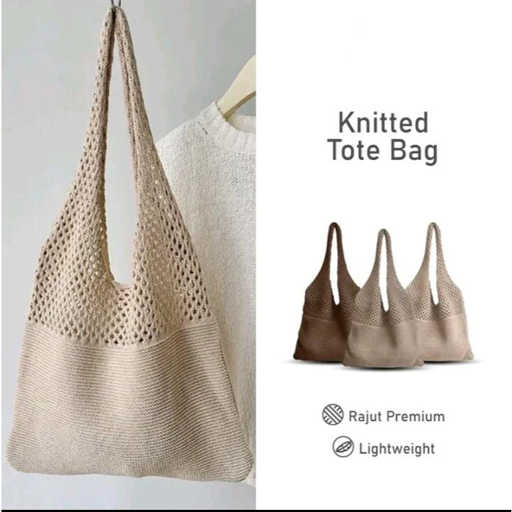 Tas Rajut Wanita Kekinian | Tas Rajut Elegan Ukuran Besar