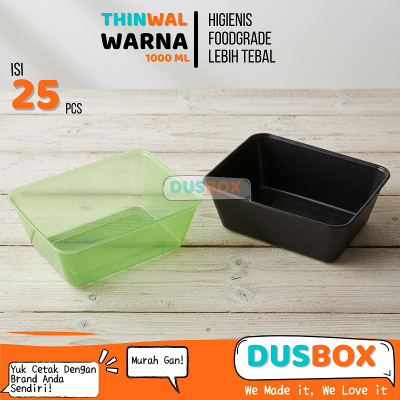 Thinwall 1000ml / thinwall / thinwall 1000ml + tutup / thinwall warna 1000ml / thinwall 25 pcs