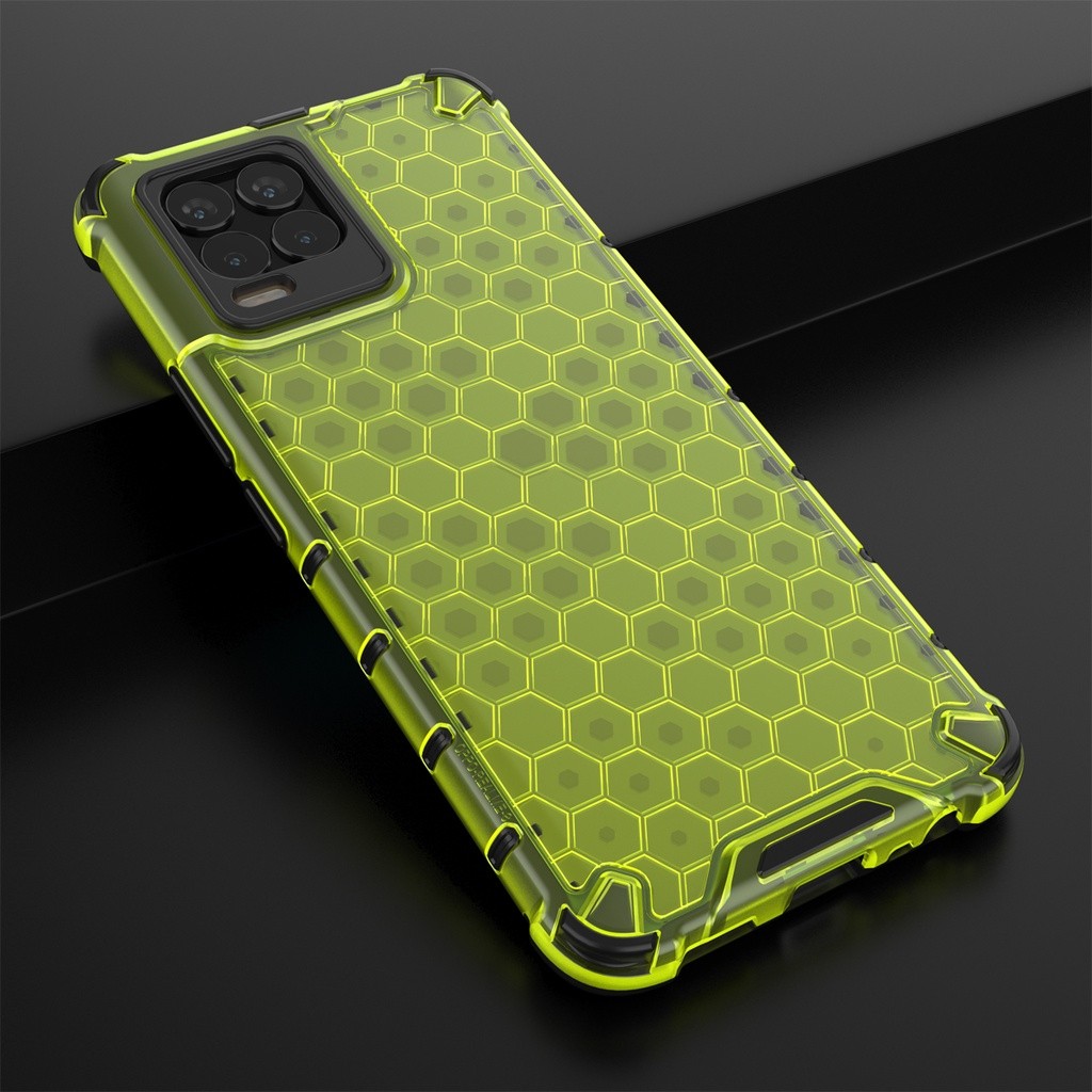Realme 8 4G - Realme 8 Pro - Honeycomb Hybrid Rugged Clear Armor Case
