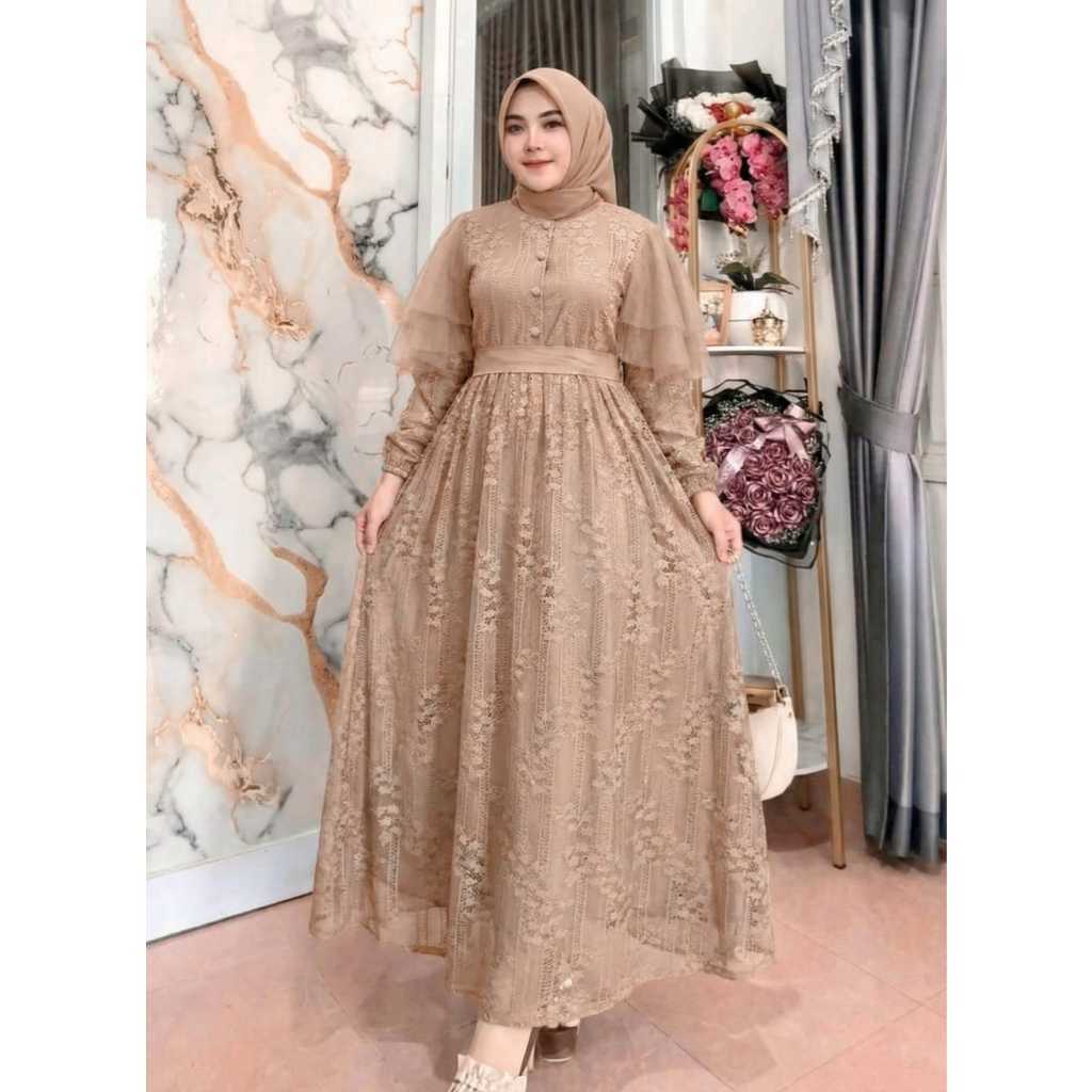 GAMIS ATALYA BRUKAT Gamis Muslimah Dress Muslim Murah Dress Brukat Terbaru Baju Kondangan Muslim Baj