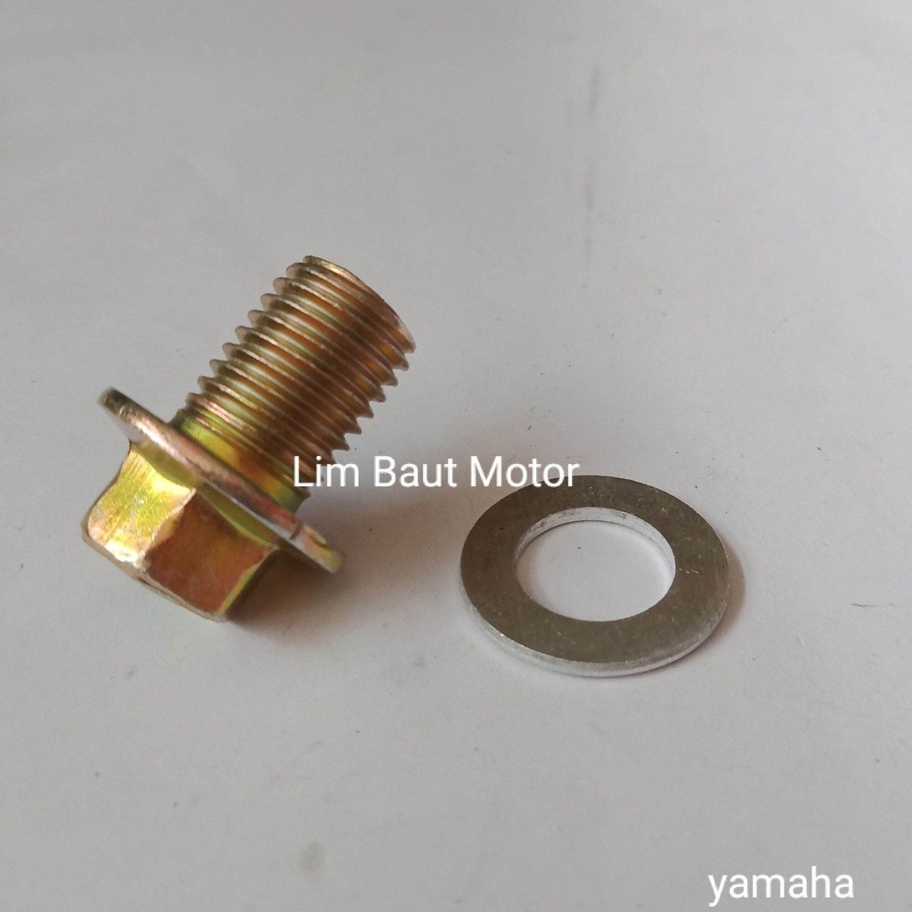 Lim Baut Motor baut oli yamaha baut tutup oli bawah yamaha ( 1 biji + ring )