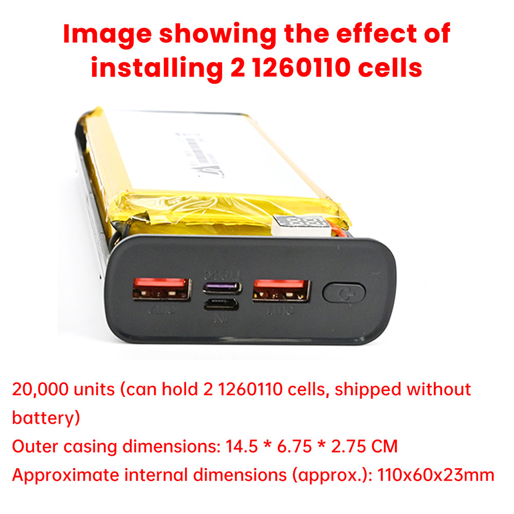 Battery Storage Box PD22.5W Quick arge Y Power Bank Case for Polymer 1260110 Battery Holder Fast arg