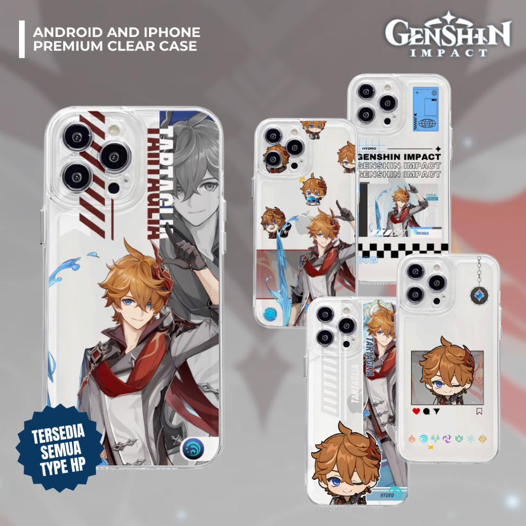 CASE PREMIUM GENSHIN IMPACT CHARACTER TARTAGLIA CHILDE CHIBI HIGH QUALITY CASING SOFT JELLY CLEAR BE