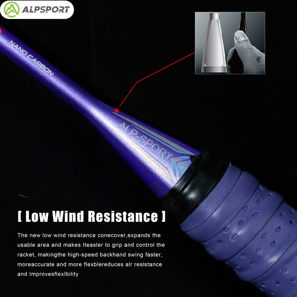 Alpsport GJ 10U 52g Ultra-light Max 35 lbs Legal Original Badminton Racket Professional Carbon Fiber