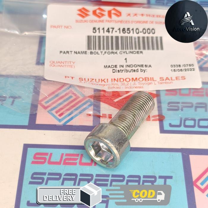 AEROVISION - 51147-16510-000 Baut Pipa Suling Shock Depan Suzuki Shogun FL 125 Ori