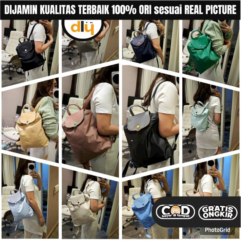 DLY Tas Ransel Sekolah Kerja Laptop Wanita SMA Mini Kulit Asli Import Korea  Aesthetic Premium