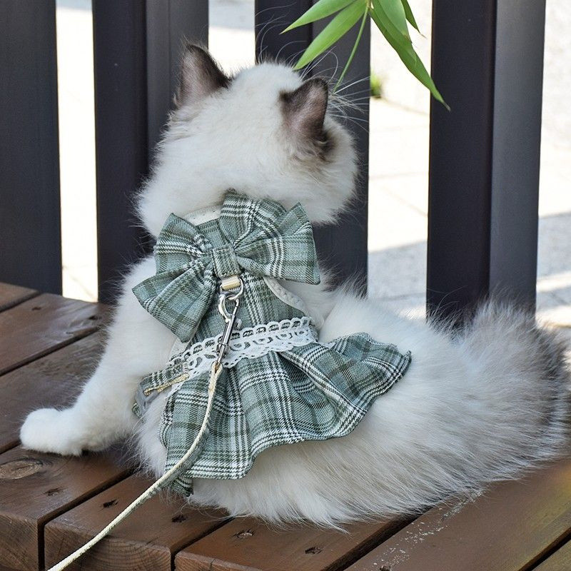 [Pet Wardrobe]Tali penuntun kucing, tali jalan kucing, tali pengikat dada, tali pengikat pakaian.