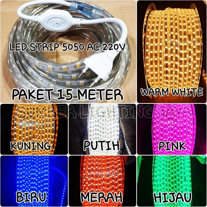 PAKET 15M LAMPU LED STRIP 5050 SMD / LED STRIP 5050 SMD KHUSUS PER 15M - Merah