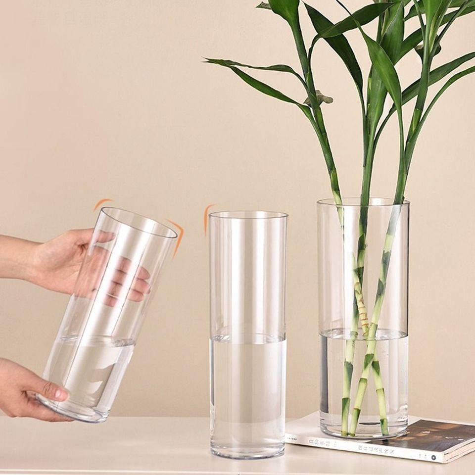Hydroponic Plants Acrylic Cylinder Vase Fresh Flowers Shatterproof Transparent Flower Vase Durable C