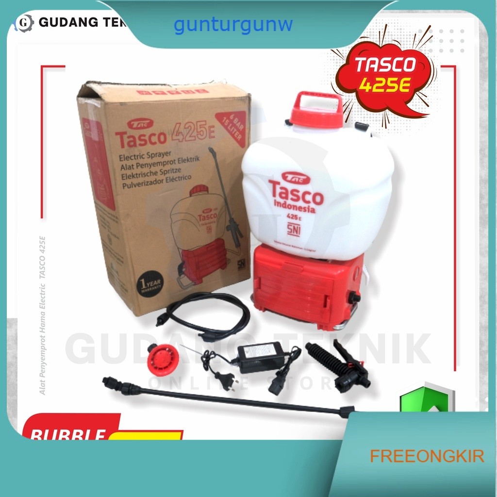 Sprayer Hama Elektrik 15L TASCO 425E / Alat Semprot Semprotan Obat Hama Elektrik 15 Liter 425 TASCO