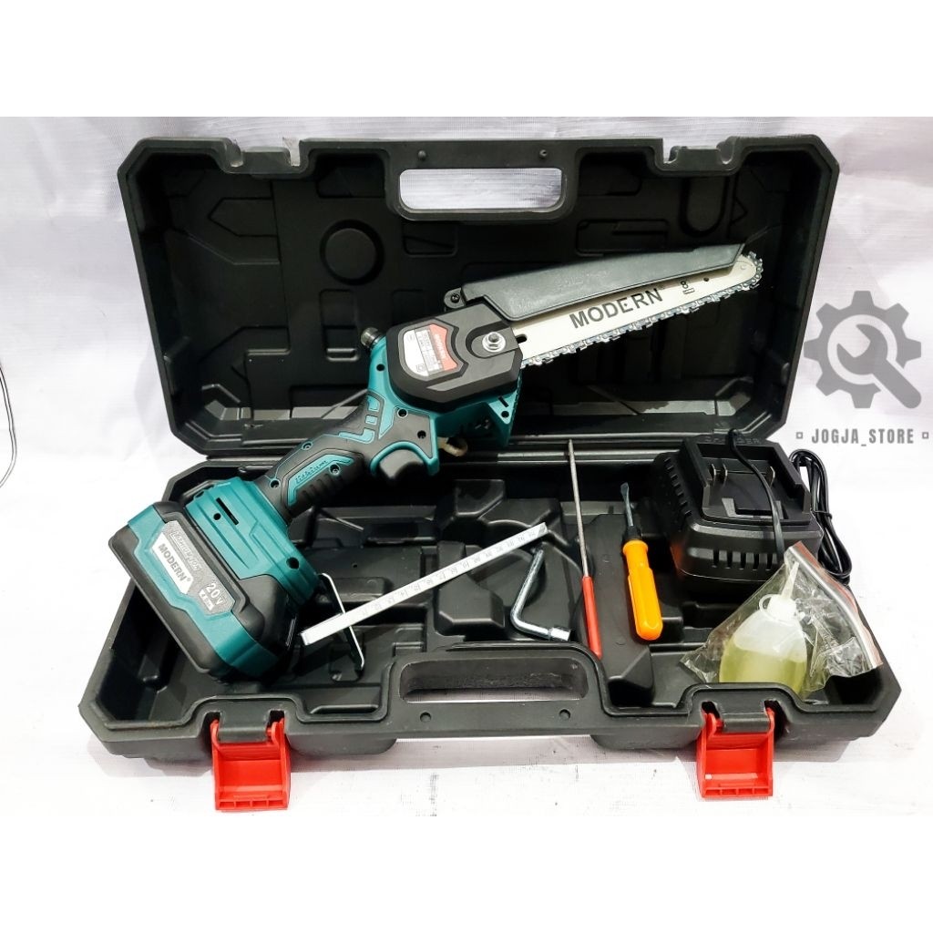 Modern Chainsaw Baterai 8inchi M58 / Chainsaw Cordless Mini Modern M58 / Gergaji Baterai Modern