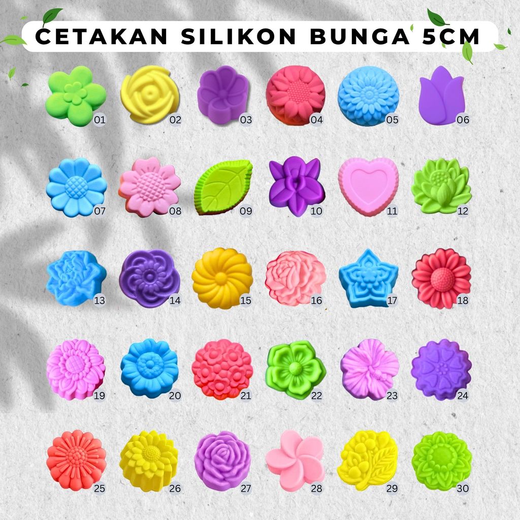 (1PC) CETAKAN BUNGA SILIKON 5cm Cetakan Mawar Kue Talam Cetakan Puding / Cetakan sabun / Silicon Mol