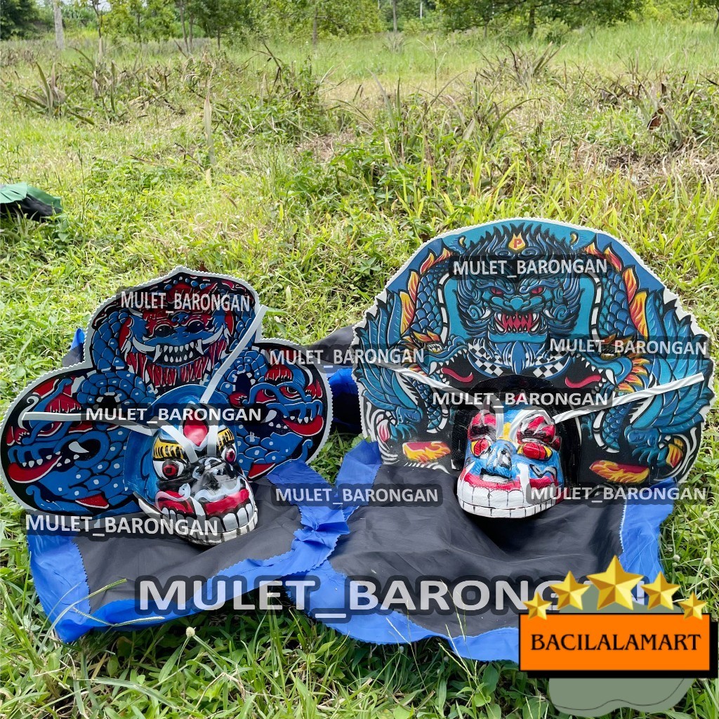 Barongan Spons Devil Dan Monster Biru Ukuran Tanggung Free Kemul