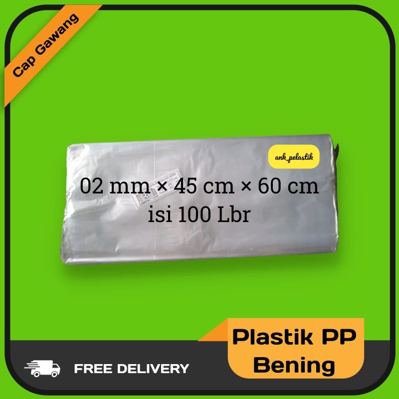 Plastik Laundry PP Bening 02mm×45cm×60cm Plastik Loundry Plastik Packing Kantong Plastik Bening Plas