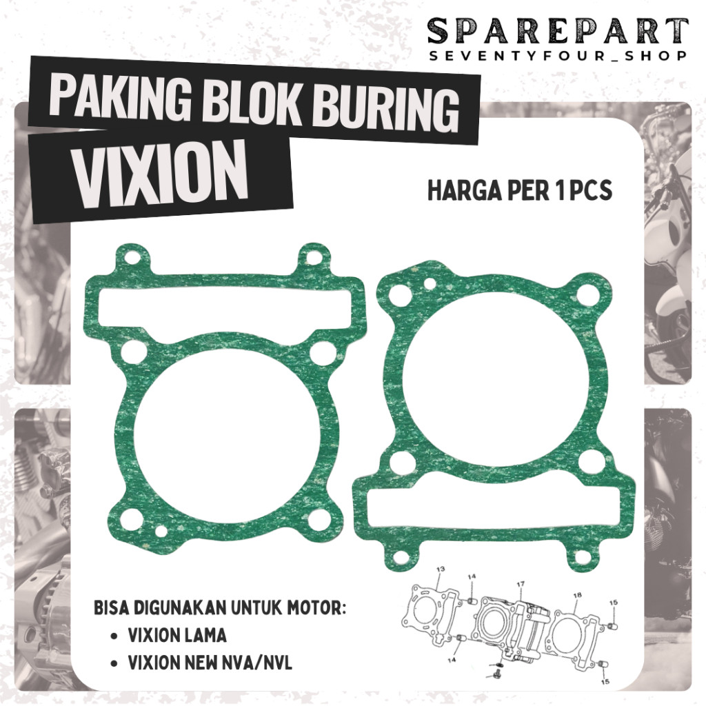 PAKING BLOK BORING VIXION LAMA NVA NVL GASKET BLOK BAWAH  ORIGINAL SRM