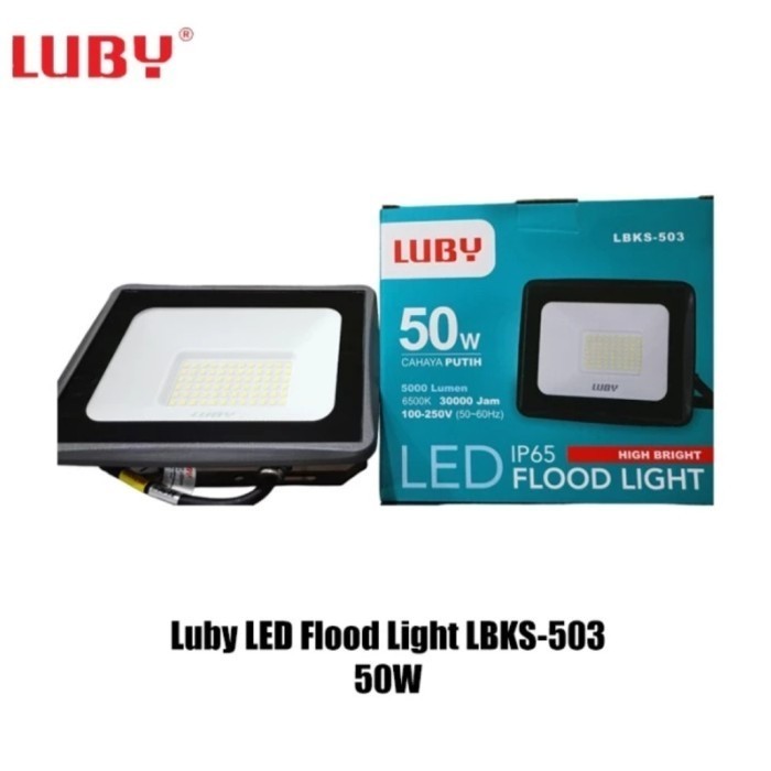 Lampu Sorot Luby 50 watt LBKS-503 / Lampu Tembak / Flood Light LED 50 watt LUBY - SNI