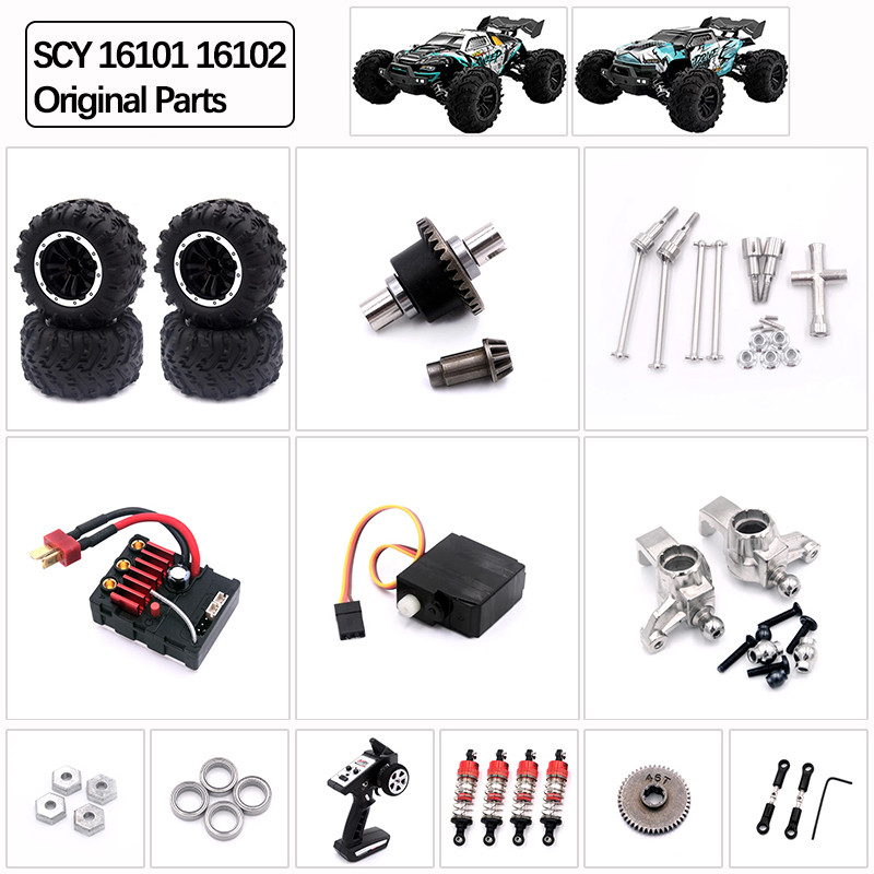 SCY 16101 16102 PRO SG116 RC Original Parts: Drive Shaft Arm Steering Cup Receiver Tire Bearing Moto