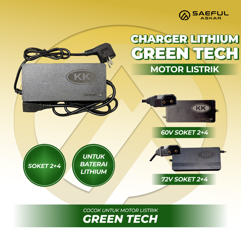 Charger Motor Listrik Lithium 72V 60V Green Tech KK