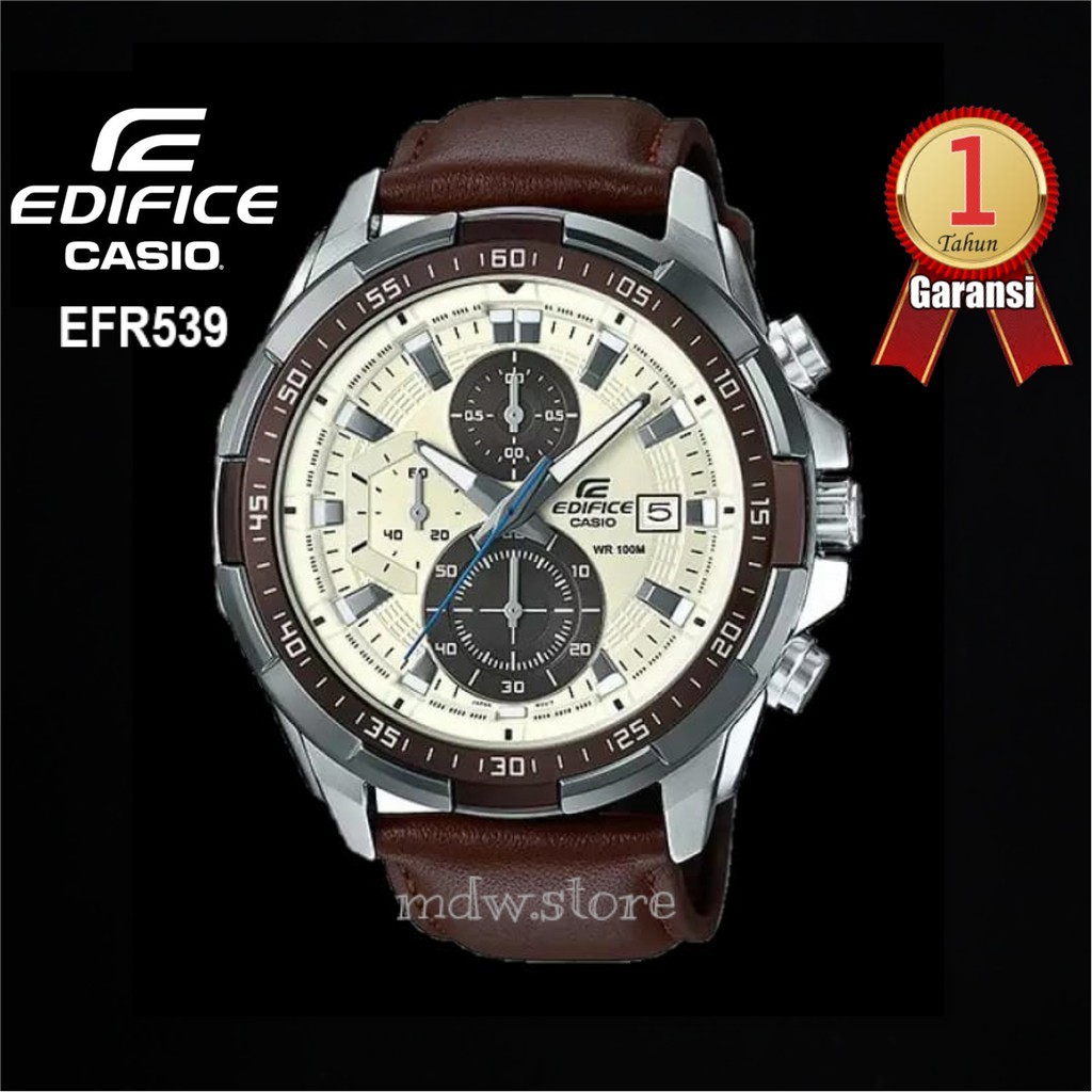 Casio Edifice Original Type EFR539 EFR 539 Strap Leather Jam Tangan Pria