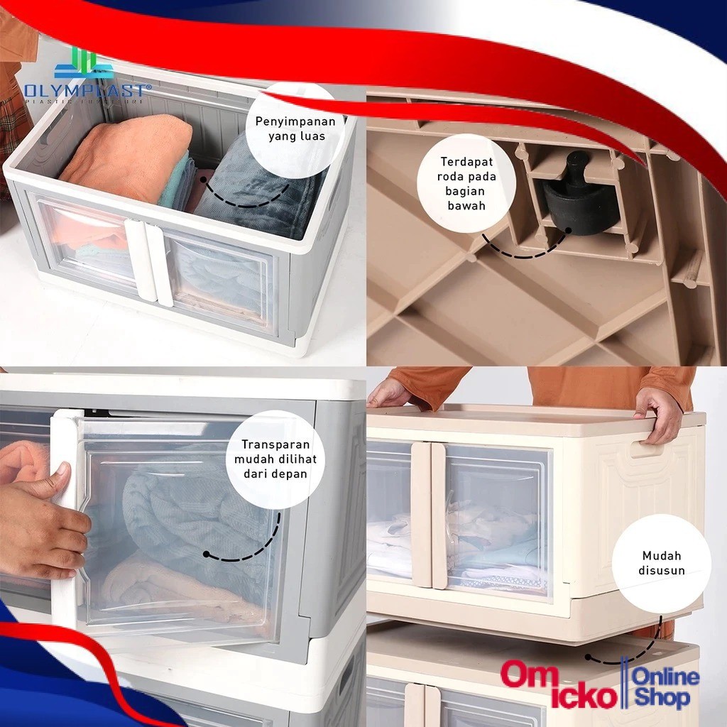 Lemari Plastik 2 Pintu Kabinet Pakaian Gantung | Rak Baju Plastik Jumbo Murah