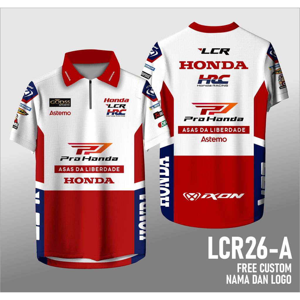 Jersey Crew Motogp Honda LCR HRC IXON Terbaru 2026 Kaos Racing Team Fullprint LCR26-A
