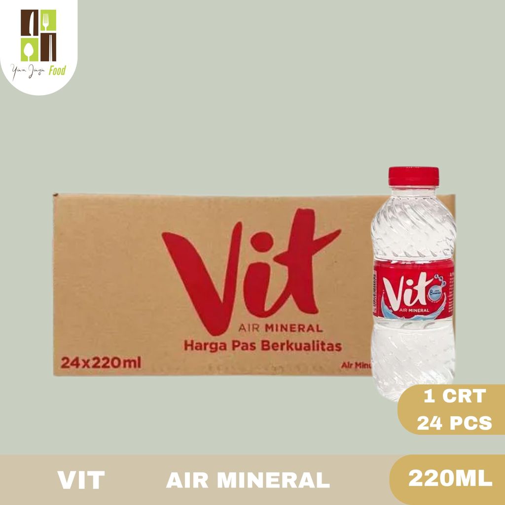 Vit Air Mineral Botol 220ml ,- 1 KARTON / 24 Pcs / Air Minum / Air Mineral