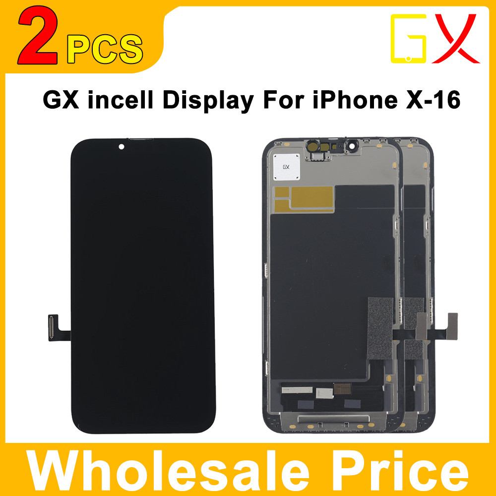 Layar LCD GX incell Untuk iPhone X XS XR 11 12 13 14 15 16 Pro Max 15 16 Plus Penggantian Perakitan 