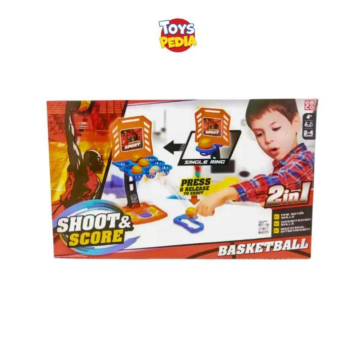 Klik Toys Mainan Anak Portable Emco Shoot & Score Basketball 2 in 1 Bola Permainan Bola Permainan
