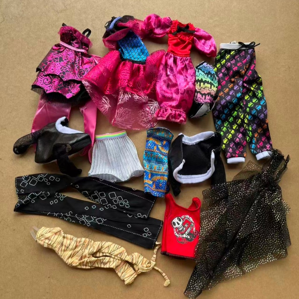 Monster Doll Dress Skirt Pant Jacket Slim Doll Colorful Clothes Red Black Silver Yellow Doll Decors