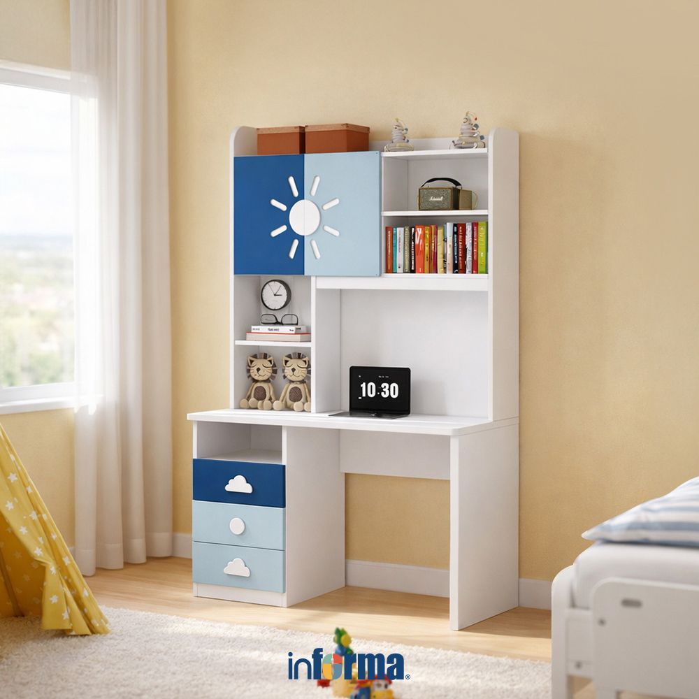 Informa Arvin Meja Belajar Anak - Biru Kids Study Desk Learning Table Study Table Kids Desk Anak