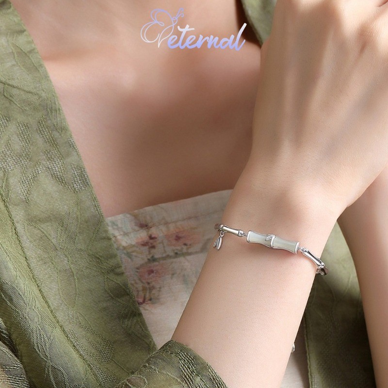 Eternal Gelang Giok Hetian Bambu Mewah yang Dapat Diakses Kedatangan Baru