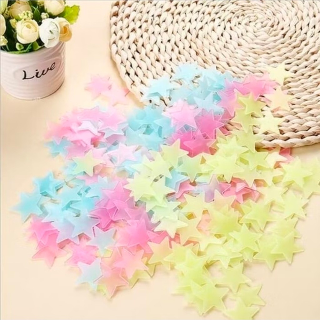 HOMYWARE BINTANG KECIL GLOW IN THE DARK / WALLSTICKER / MAINAN EDUKASI ANAK BALITA BELAJAR BERHITUNG
