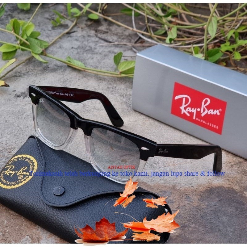 cod Kacamata Hitam Rayban Wayfarer Two Tone Lensa Kaca