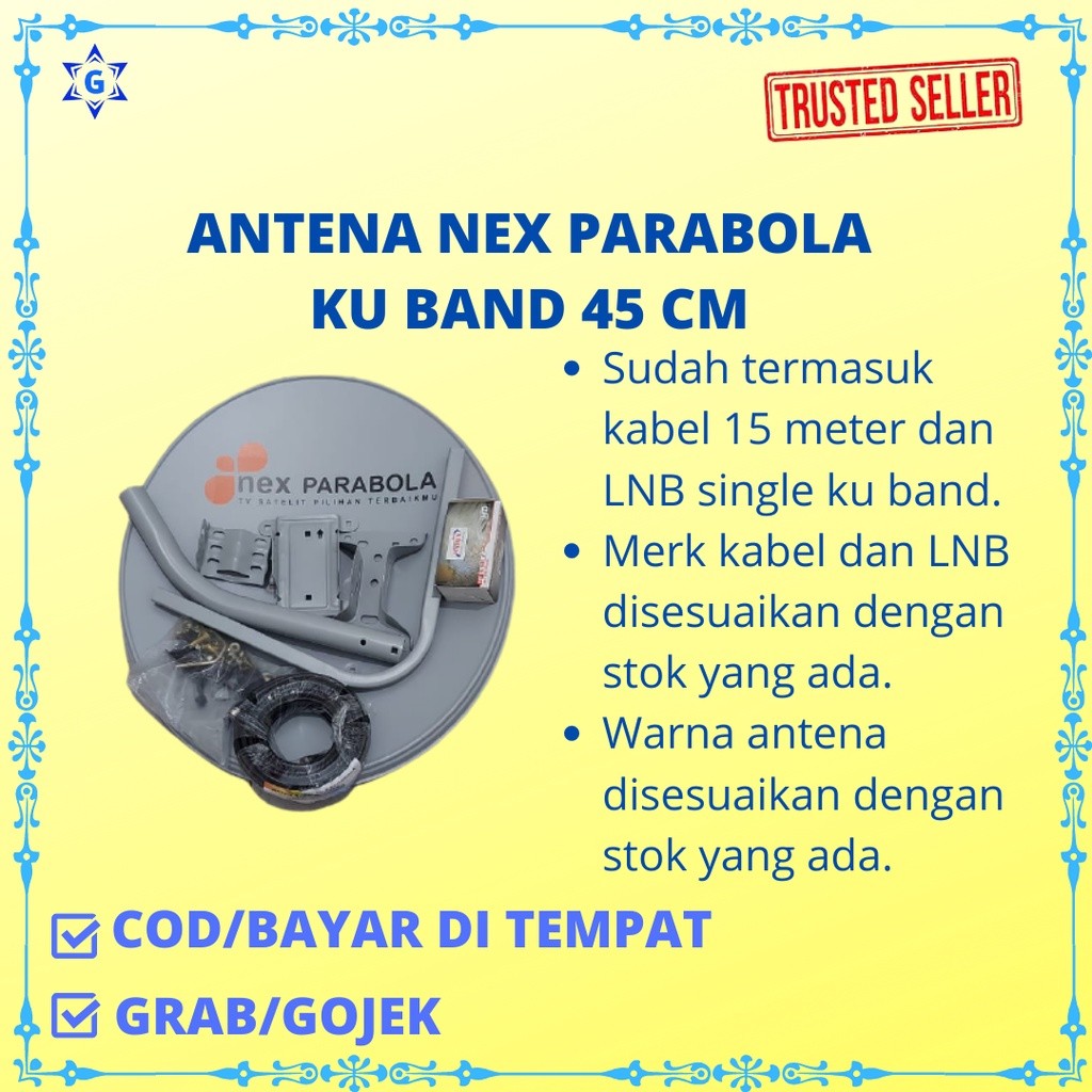 JAMIN MURAH PARABOLA NEX ANTENA 45 CM KOMPLIT RECEIVER NEX PARABOLA(BISA LANGSUNG ORDER)