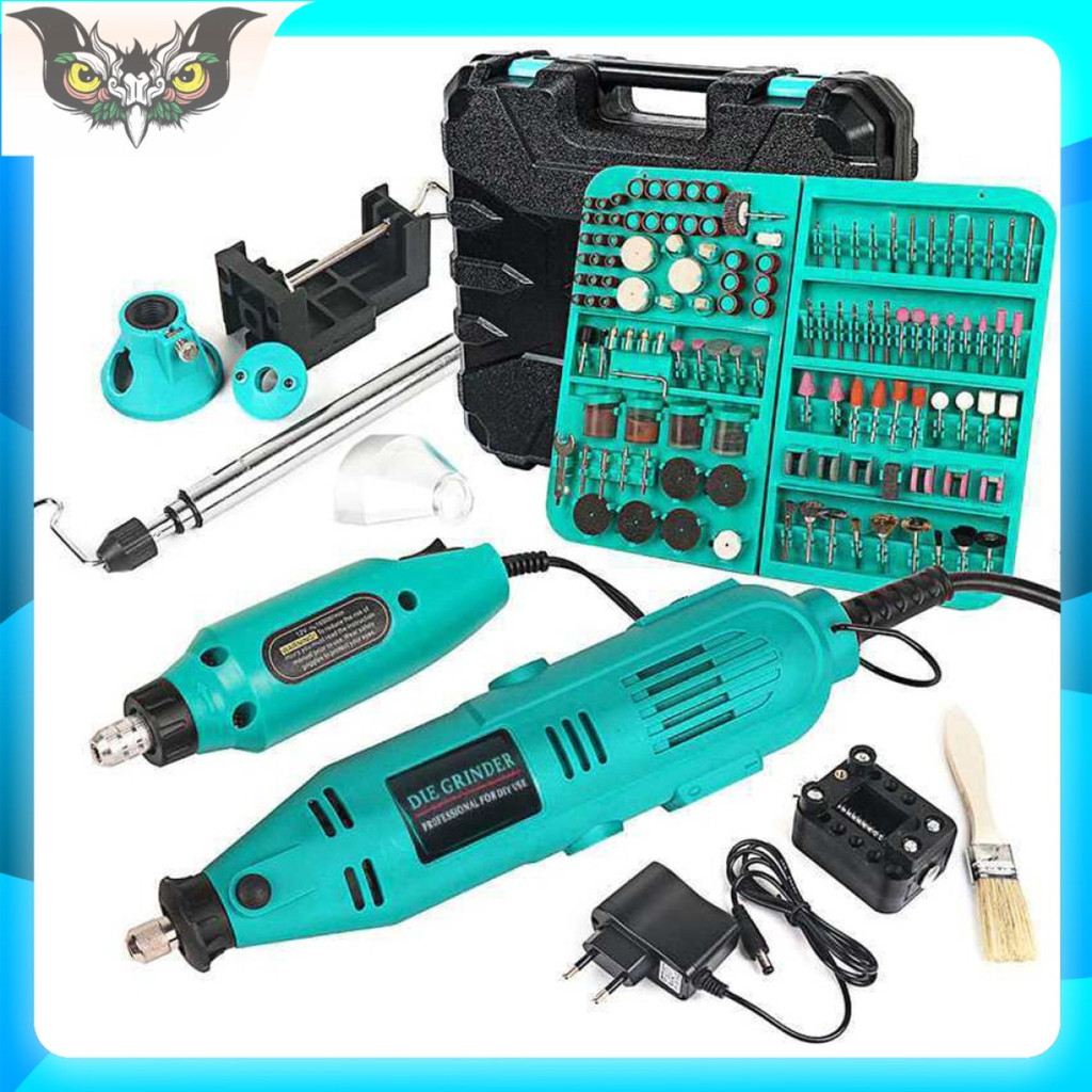 Full Set Mesin Bor Grinder Mini Poles Polisher Cutting Electric 350PCS