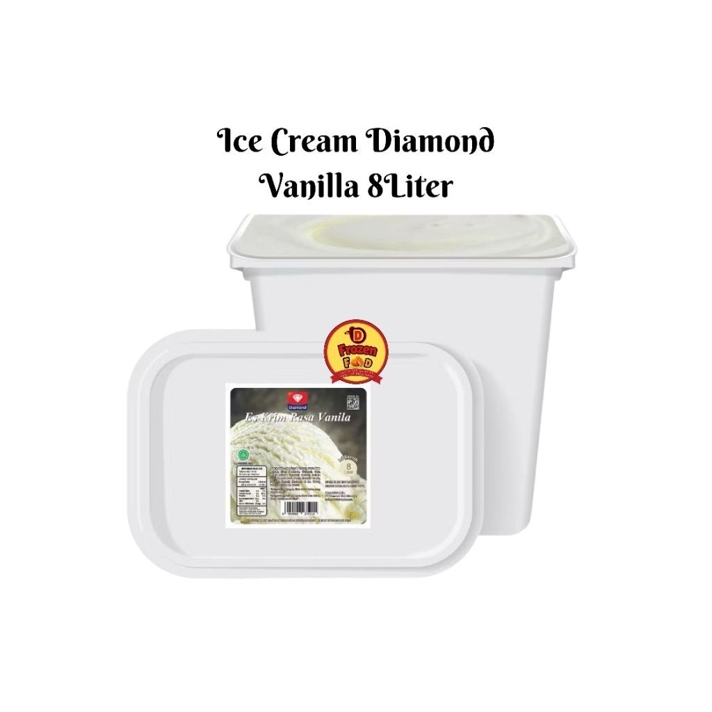 Es Krim Diamond Vanilla 8liter Ice Cream Box Kotak Lembut Creamy Rasa Vanilla