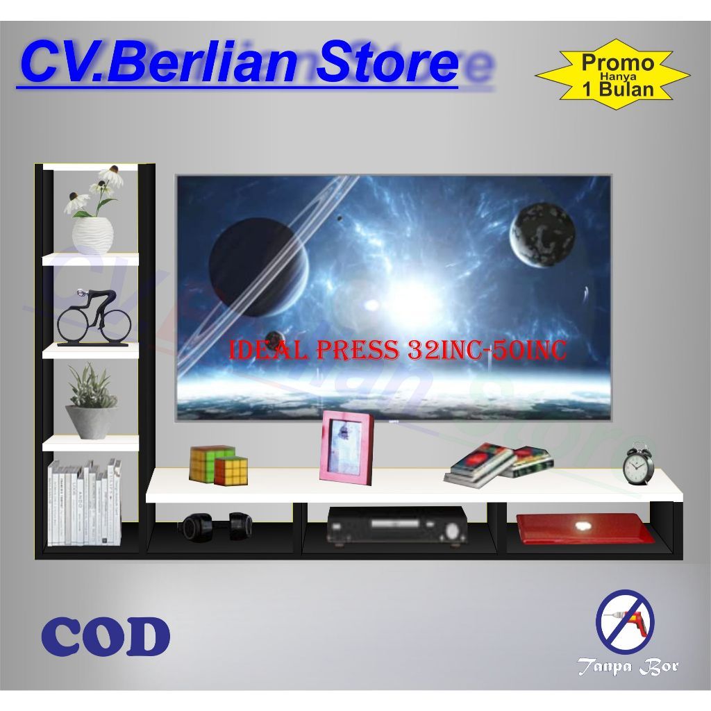 Meja TV Kayu BADROFF TV Serbaguna Minimalis Jumbo  Bufet TV Minimalis Kayu Modern